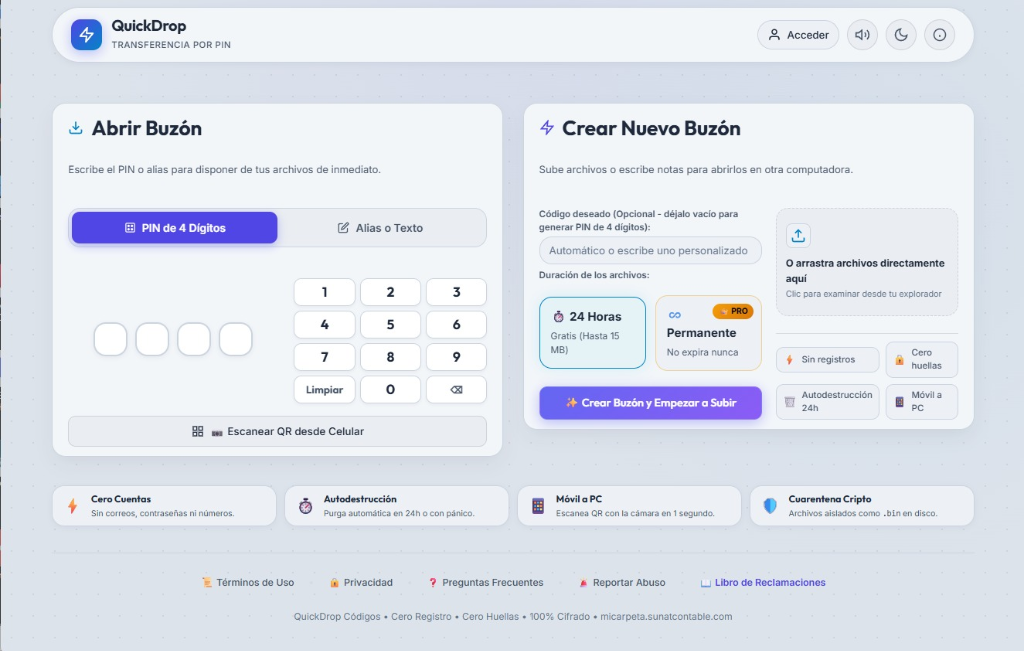 QuickDrop Transferencia por PIN